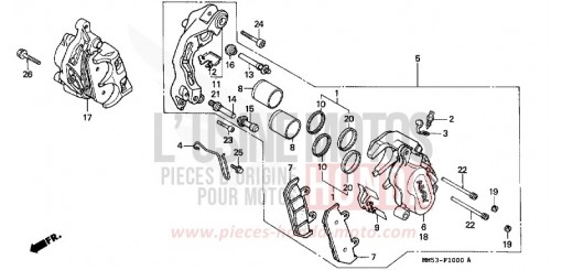 ETRIER DE FREIN AVANT (CBR1000FH/FJ/FM) CBR1000FH de 1987